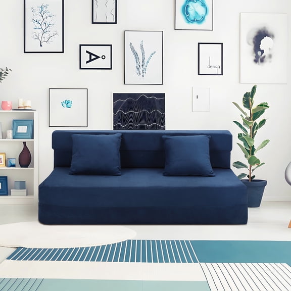 Folding Sofa Bed with Memory Foam & Pillows | Convertible Sleeper Chair for Living Room & Home Office