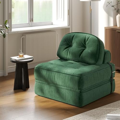 Folding Sofa Bed with Pillow, Small Convertible Couch Bed for Kids Adults Home Lounge and GamingForest Green$$Furniture