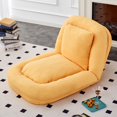 thumbnail image 1 of Folding Sofa Chair with 5 Adjustable Positions Plush Floor Lounge Chair for Gaming, Meditation and Relaxation (Yellow), 1 of 9