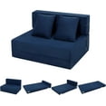 thumbnail image 1 of Folding Sofa Mattress, Convertible Sofa Bed with Pillow, Foldable Memory Foam Sleeper Chair for Living Room, Linen Fabric Futon Floor Couch Guest Bed, 1 of 7
