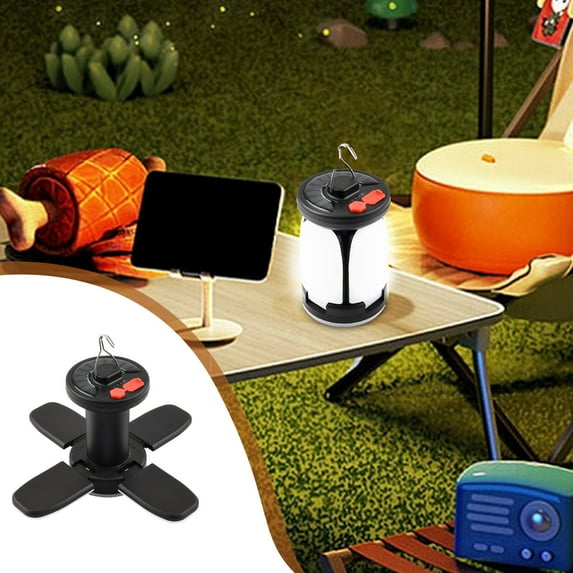 Folding Solar LED Camping Lantern Collapsible Light USB Rechargeable Phone Charger,USB Solar Camping Light-Hanging Tent Light Outdoor Lamp For Camping,Hiking,Outage,Cellphone Emergency Charging Light