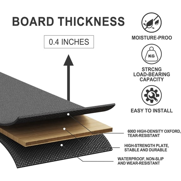 Folding Spring Box Bunkie Board for King Size Bed, 10mm Thick Low  Support with Breathable Fabric and Non-Slip Silicone