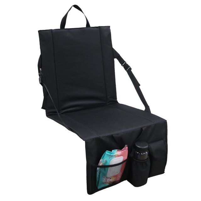 Folding Stadium Seat Camping Back Support Cushion Seat with Storage Bag