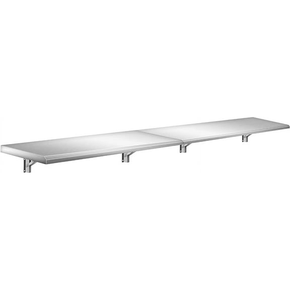Folding Stainless Steel Concession Shelf for Food Trailers 96" x 12" Space-Saving Drop Down Metal Serving Shelves for Concession Windows