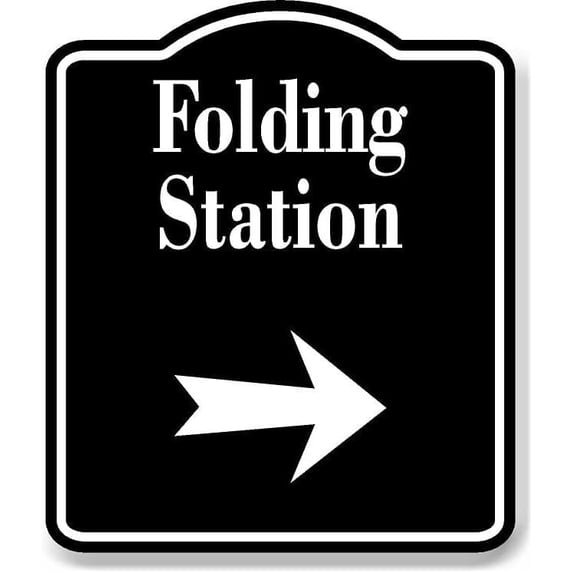 Folding Station Right Arrow Laundromat BLACK Aluminum Composite Sign ...