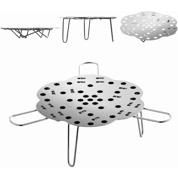 Folding Steamer Basket & Trivet, 2026 New Stainless Steel Adjustable Steam Rack for Most Pots & Pans, Collapsible Vegetable Steamer Insert for Kitchen Cookware(RL Silver 1 PC)
