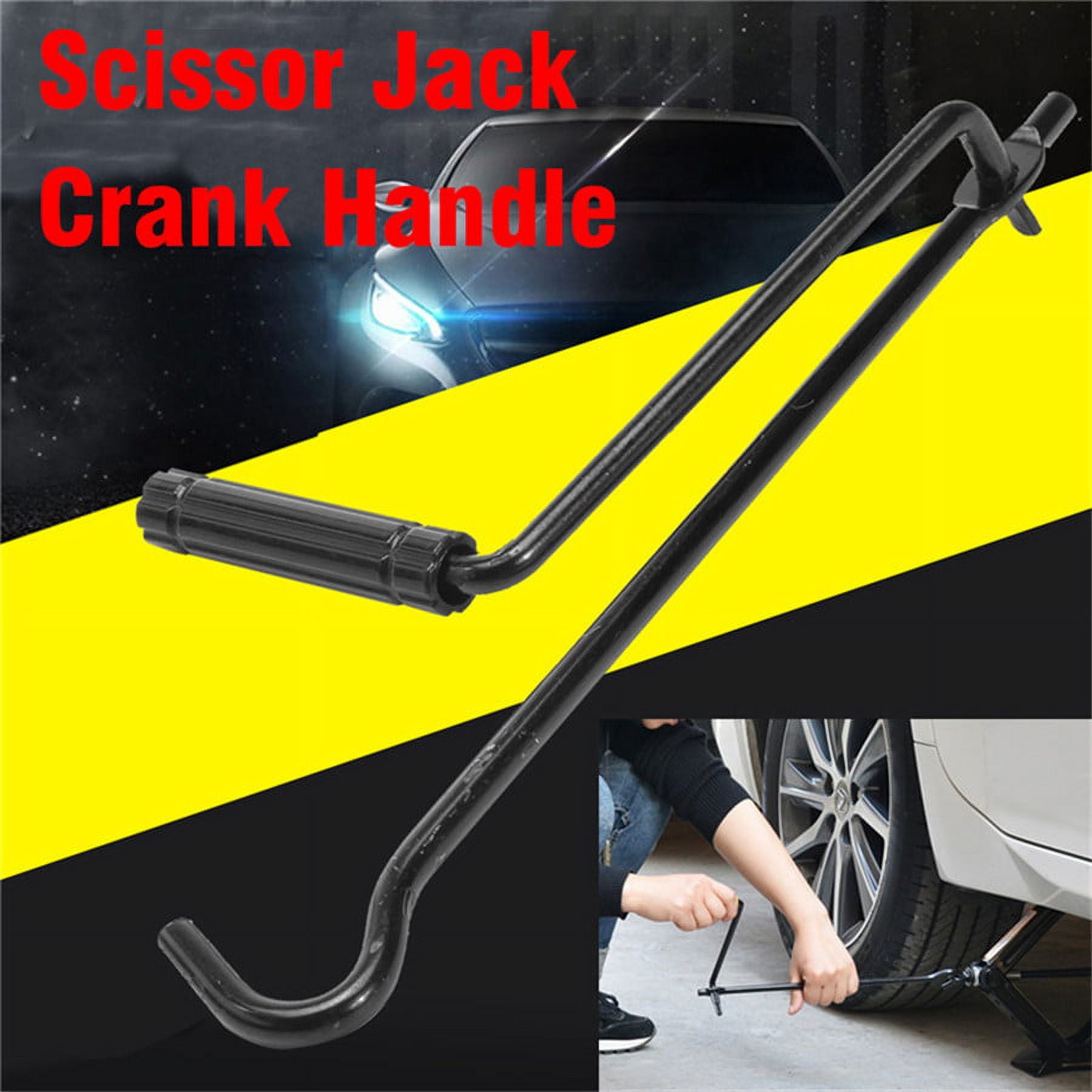 Folding Steel Car Scissor Jack Crank Lever Handle Lift Rod Post Garage Tool 1x