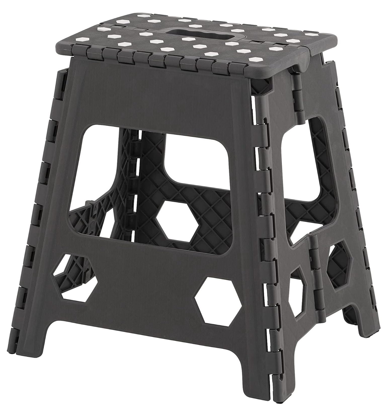 Folding Step Stool 15 Inch with Anti Slip Dots (Grey) - Walmart.com