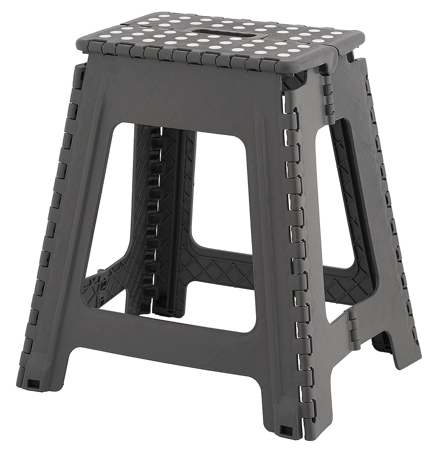 Folding Step Stool 18 Inch (Grey) (Grey)