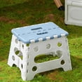 thumbnail image 1 of Folding Step Stool,7.01 Inch Height Thicked Portable Non-Slip Plastic Stool,for Kitchen Garden Bathroom Stepping Stool,Blue, 1 of 7