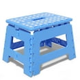thumbnail image 1 of Folding Step Stool 9 Inch for Adults Holds Up to 300 lbs, Non-Slip Folding Stools with Portable Handle, Compact Plastic Foldable Step Stool for Bathroom, Bedroom, Kitchen, Blue, 1 of 7