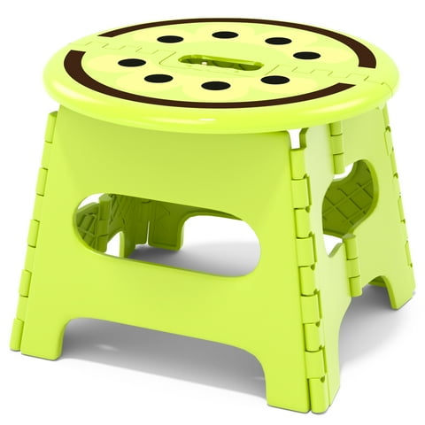13 Inch Folding Step Stool for Adults Holds Up to 300 lbs, Durable Heavy Duty Step Stools for Adults, Compact Light-Weight Step Stool for Home, Outdoor, Indoor, Green