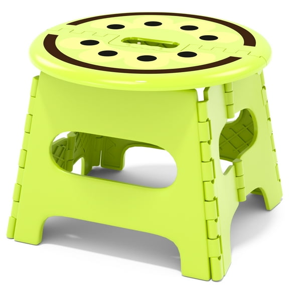 13 Inch Folding Step Stool for Adults Holds Up to 300 lbs, Durable Heavy Duty Step Stools for Adults, Compact Light-Weight Step Stool for Home, Outdoor, Indoor, Green