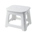 thumbnail image 1 of Folding Step Stool for Adults - 9IN Tall Sturdy Non- Step Stool, Collapsible Foot Stool for Home, Office, Camping, Shower & Outdoor Use, White, 1 of 8