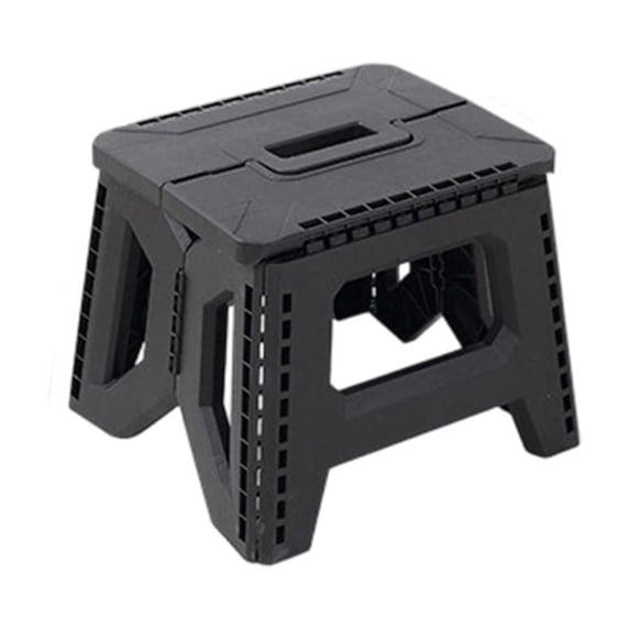 Folding Step Stool, Heavy Duty Plastic Foldable Step Stool with Handle, Non Slip Collapsible Stool for Kitchen Bathroom Home Garage Use, Space Saving Design for Small Spaces