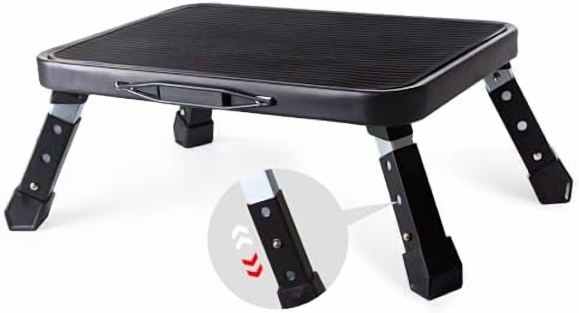 Folding Step Stool, Height Adjustable 1- Step 330lbs, Sturdy Portable ...