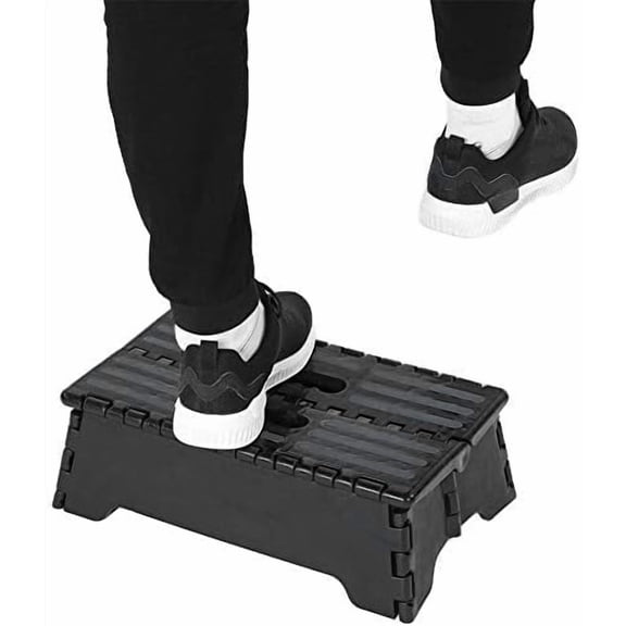 Folding Step Stool, Plastic Portable Black Step Ladder One Step Ladder Lightweight Step Chair Ladder for Elderly Pregnant Bathroom Travel Use, Holds to 150kg, 14.9 * 8.5 * 5.1$$Tools