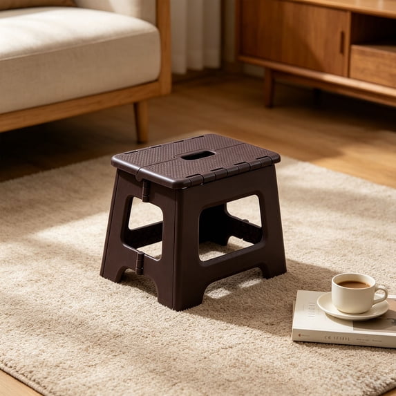 Folding Step Stool, Portable Non-slip Plastic Footstool, Heavy Duty Compact Foldable Design for Home, Kitchen, Bathroom And Outdoor Camping Use