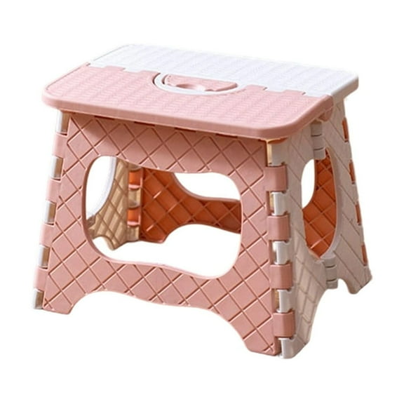 Folding Step Stool for Adults Capacity Non-Slip Step Stool with Handle Collapsible Foot Stools, Small Stepping Stool for Bathroom, Kitchen Pink