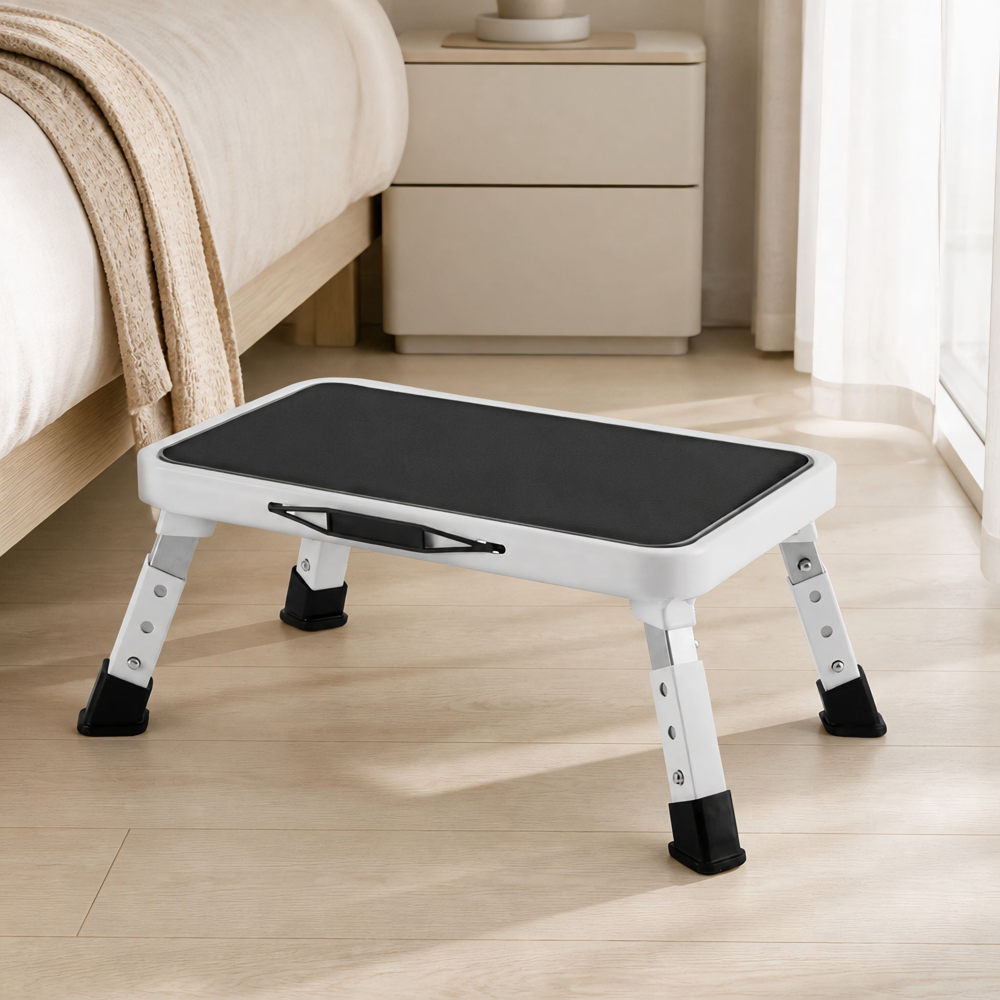 Folding Step Stool for Adults, Height-Adjustable Small Step Stool, Non ...