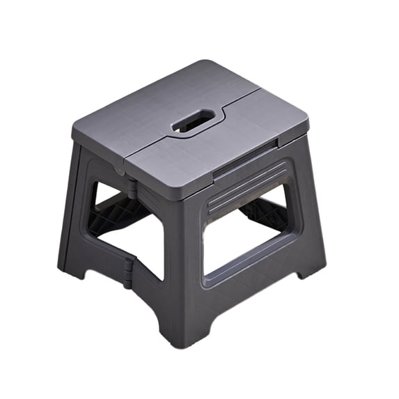 Folding Step Stool for Adults Non-Slip Step Stool with Handle Small Collapsible Foot Stools, for Bathroom, Bedroom, Kitchen (Dark Gray)