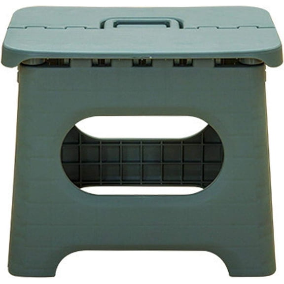 Folding Step Stool with Handle, Portable and Foldable Small Plastic Stool (L, Green) Gseagtia