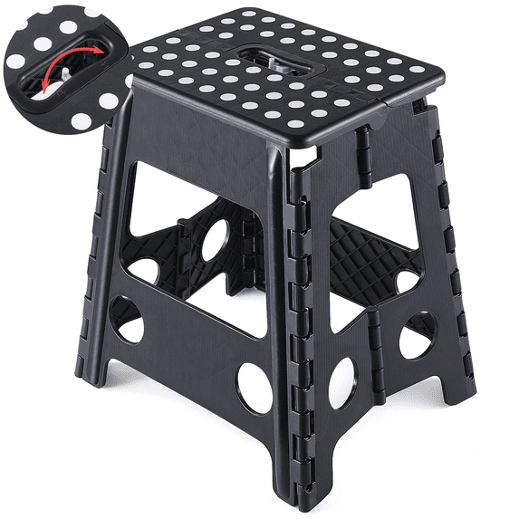 Collapsible 16-inch Folding Step Stool with Safety Lock, Non-Slip ...