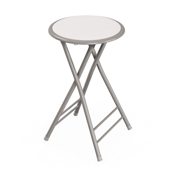 Folding Stool - Backless 24-Inch Stool with 225lb Capacity for Kitchen or Rec Room - Portable Indoor Counter Bar Stools (Black)