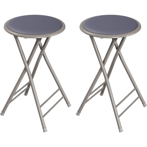 Folding Stool - Counter Height Bar Stools Backless Folding Chairs with Capacity for Kitchen, Rec Room, or Game Room