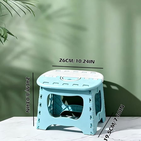 Folding Stool with Handle, Portable Seat for Outdoor Dining Bedroom Bathroom Kitchen Living Room, Ergonomic Comfort for Long Sitting, Space-Saving Foldable Design