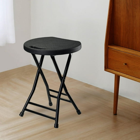 Folding Stool Ultralight Furniture High Stool for Backpacking Hiking Backyard black