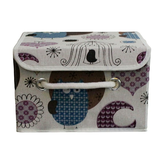 Folding Storage Bag Closet Canvas Fabric Storage Basket Storage Bin with Cover Organizing Baskets for Shelves, Closets, Laundry, Nursery, Decorative Baskets for Gifts