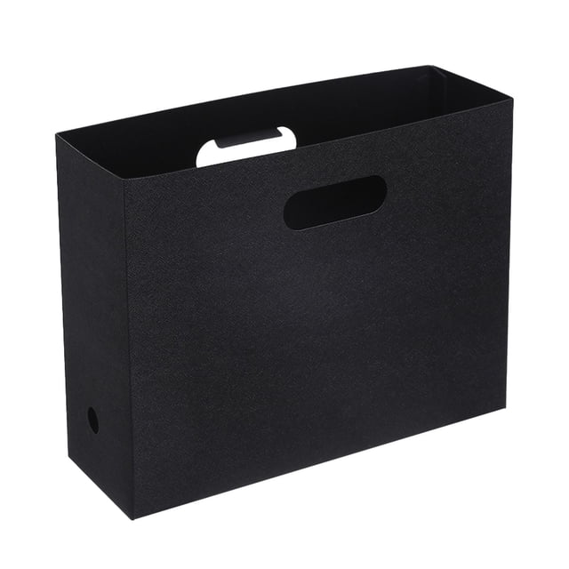 Folding Storage Basket, Plastic Book Stand Box for Desk Organization, Multi-Functional File Holder for Student Supplies, Collapsible for Space Saving Black (1Pcs)