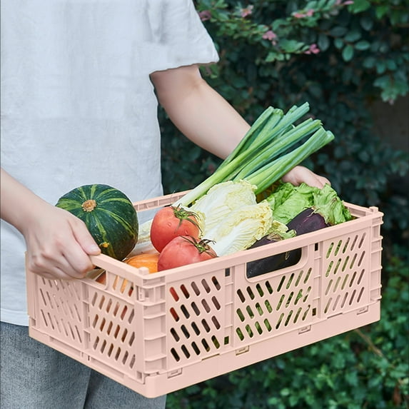 Folding Storage Basket | Plastic Mesh Organizer | Foldable Desktop Container for Snacks, Stationery, Cosmetics, Fruits, Miscellaneous Items | 12x8x5 Inch | Ventilated & Durable - 1 Pack