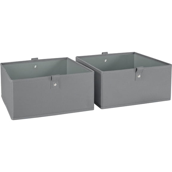 Folding Storage Bins - 2-pack of 5in Tall Gray Cubes