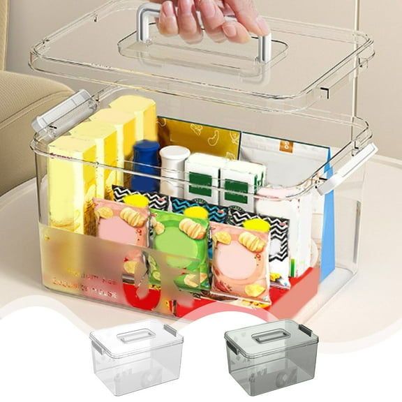 Folding Storage Box 1PC Plastic Storage Container 10.23x6.88x5.7in,Clear Lid Organizer for Toys, Clothes, Home Office Organization(Clear)
