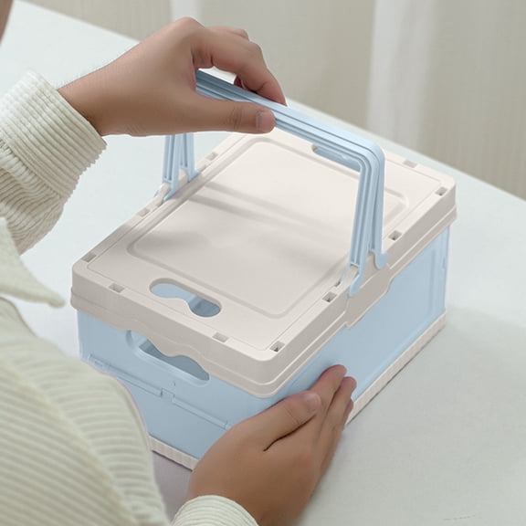 Folding Storage Box for Camping, Picnics & Car Trunk | Portable Plastic Organizer Container for Home, Office & Travel | Small Household Storage Bin for Toys, Clothes & Supplies