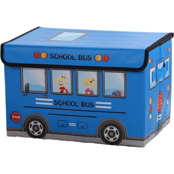 Folding Storage Box,Japanese Cartoon Car Storage Box Fabric Clothes Storage Box Toy Sundry Storage Box Storage Organizer (Blue)