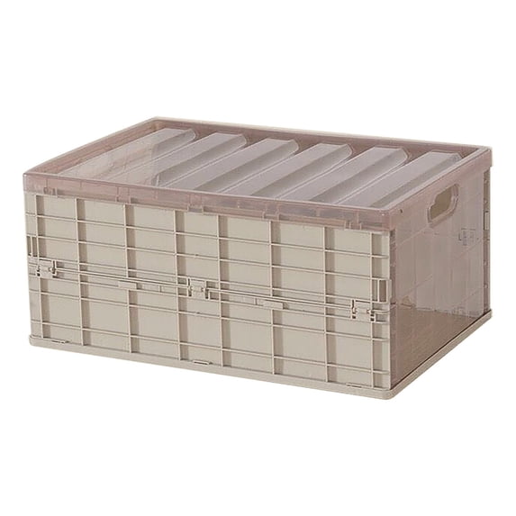 Folding Storage Box with Lid Thick Collapsible Organizer Case for Blankets Clothes Seasonal Household Storage Heavy Duty Foldable Container for Closet Garage Basement Durable Storage Organizer Box
