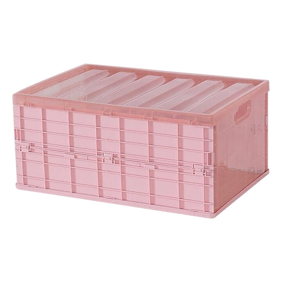 Folding Storage Box with Lid Thick Collapsible Organizer Case for Blankets Clothes Seasonal Household Storage Heavy Duty Foldable Container for Closet Garage Basement Durable Storage Organizer Box