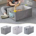 thumbnail image 1 of Deals Folding Storage Box Without Lid Sundries Box with Handles,Toy Storage Box Home with Hollow Clothes Storage Box for Household,Fabric Storage Bins, 1 of 8