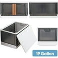 thumbnail image 1 of Folding Storage Boxes Set 3 Pack - 19 Gal/ 76 Qt Collapsible Storage Bins with Lids - Stackable Storage Bins with Double Doors - Storage Containers for Organizing with Wheels Top & Front Opening, 1 of 3