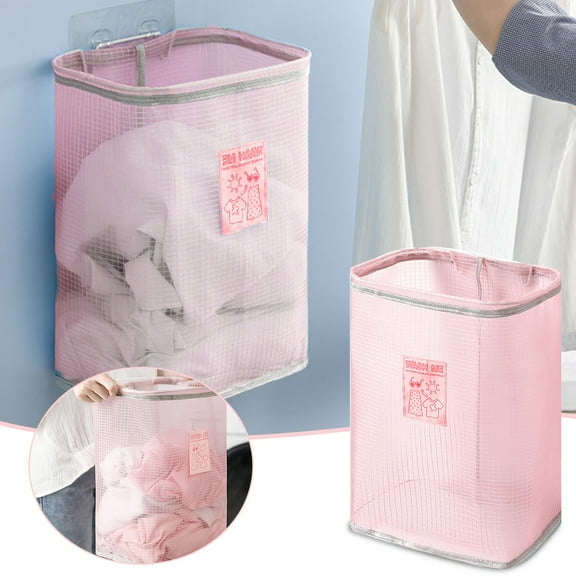Foldable Hanging Laundry Hamper for Closet and Door, Large Storage Basket for Clothes and Household Organizing