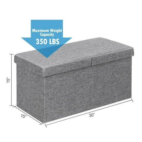 Folding Storage Ottoman, 30 Inch Lift Top Storage Bench - 80L Hidden Storage, Durable Fabric, Comfy Seat - Living Room, Bedroom, Entryway