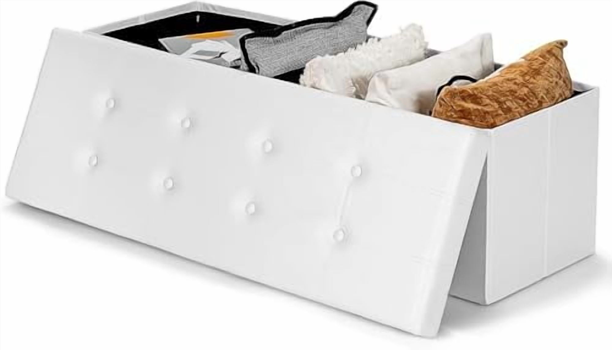 Photo inspiration: Gallery Detail: Folding Storage Ottoman Bench 45 Large Ottoman Space Saving Bench