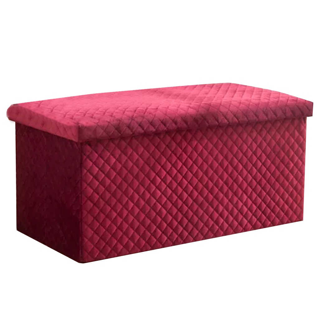 Folding Storage Ottoman Bench,Velvet Foot Stool Ottoman With Storage ...