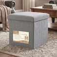 thumbnail image 1 of Folding Storage Ottoman Cube Space-Saving Storage Toy Box Foot Rest Stool Seat 11.8", 1 of 7