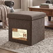 Folding Storage Ottoman Cube Space-Saving Storage Toy Box Foot Rest Stool Seat 11.8"
