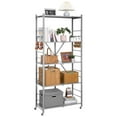 thumbnail image 1 of Folding Storage Shelf with Wheels 5-Tier No Assembly Organizer Shelf Grey, 1 of 10