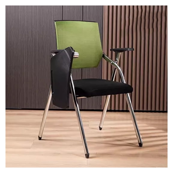 Folding Student Chair with Desk Attached,Mesh Tablet Arm Chair with Padded Seat,Ergonomic Office Conference Chair with Flip-Up Writing Tablet